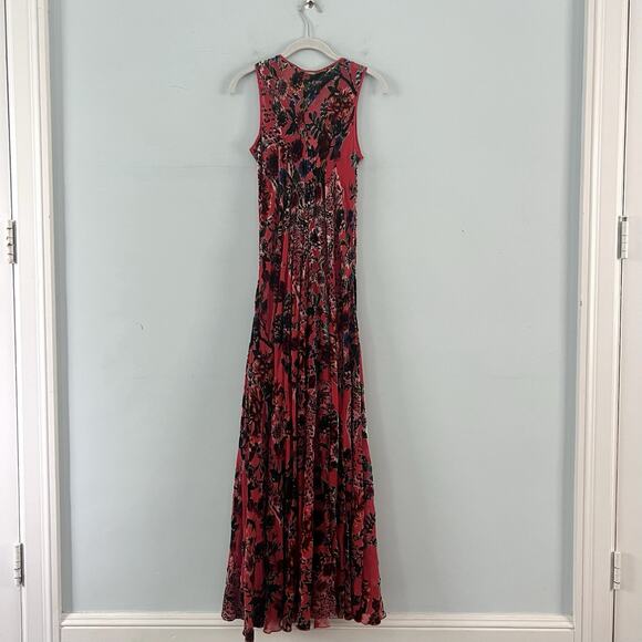 NWT Johnny Was Bias Bobcat Forest Silk Blend Red Floral Maxi Dress - Picture 6 of 11